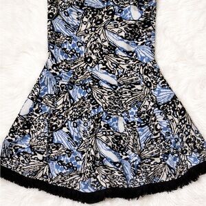 Blue and Black Patterned Kids Dress